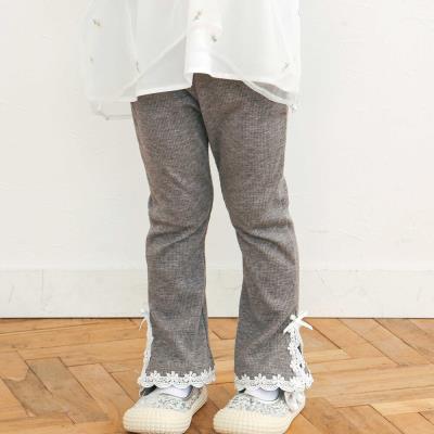 レースリボン裾フレア9分丈レギンス(80~130cm)