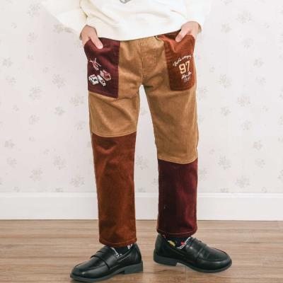 はたらくくるまポケット刺しゅうデニムコーデュロイ切り替えパンツ(80~130cm)