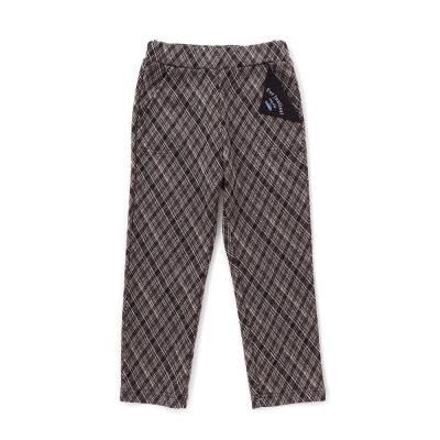 【お揃い】チェックくるま総柄ロングパンツ(80~130cm)