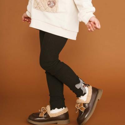 裾リボンパッチ刺しゅうレギンス(80~130cm)