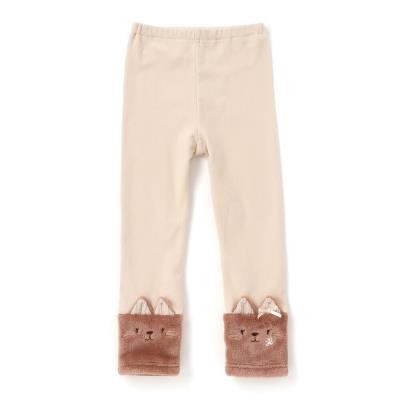 イチゴネコウサギアニマル裾ボア切り替えレギンス(80~120cm)