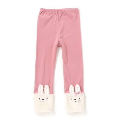 イチゴネコウサギアニマル裾ボア切り替えレギンス(80~120cm)