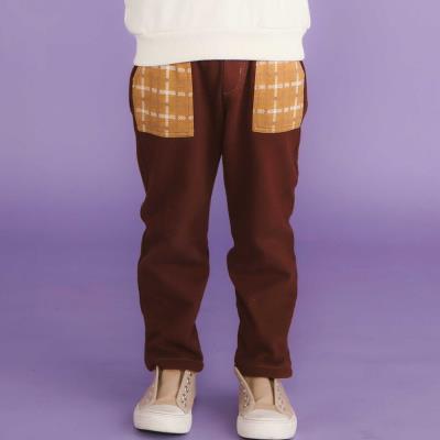 【リバーシブル】無地チェックロングパンツ(80~130cm)