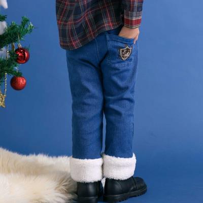 【お揃い】モコモコ裾ボアデニムボンディングパンツ(90~130cm)