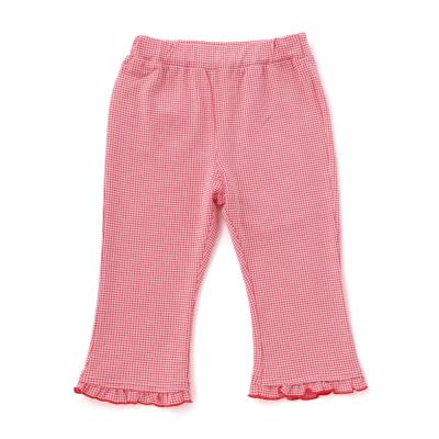 裾フリル7分丈デニムニットチェックレギンス(80~120cm)