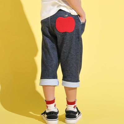 裾折り返しチェック柄7分丈パンツ(80~130cm)