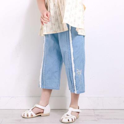 ウエストリボン付き7分丈リラックスパンツ(90~130cm)