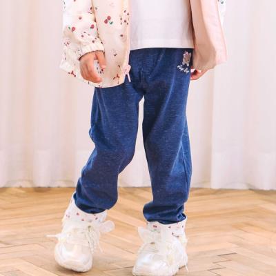 裾折り返し総柄ポケットアニマル刺しゅう付きパンツ(80~130cm)
