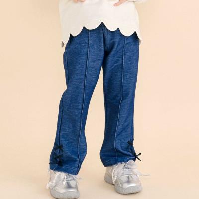 裾リボンハートパッチ付きフレアパンツ(80~130cm)