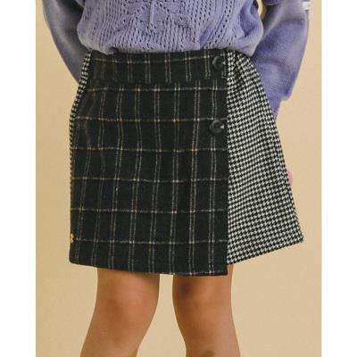 お揃い 】 千鳥 タータン チェック ラップ キュロットパンツ (90