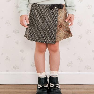 【お揃い】リボン付きチェックフラップスカパン(90~130cm)