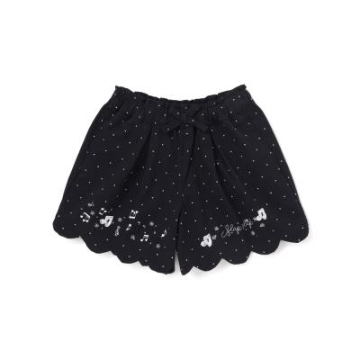 キラキラプリント裾スカラップリボン付きショートパンツ(90~130cm)