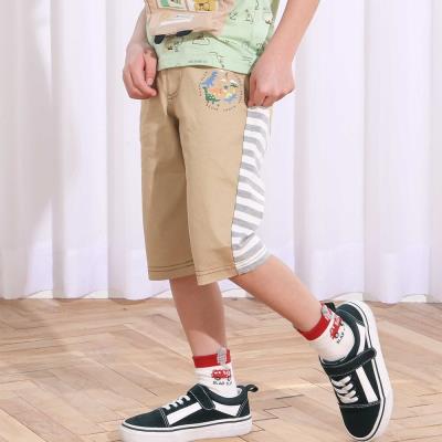 デニムニット&ストレッチツイル前後切り替え6分丈パンツ(80~130cm)