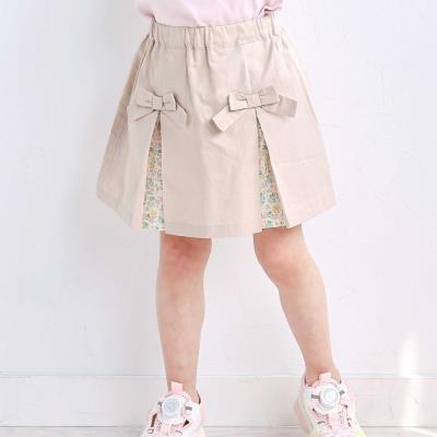 花柄切り替えプリーツリボン付きスカパン(90~130cm)