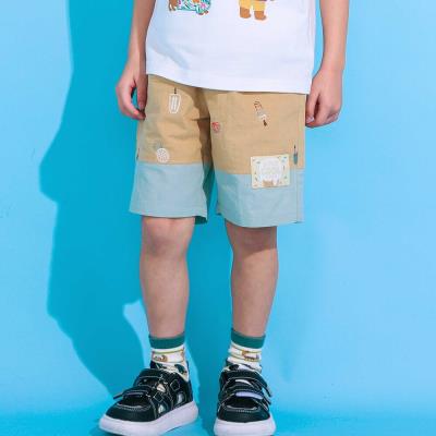 【接触冷感/お揃い】アイス貝殻総柄刺しゅう切り替えショートパンツ(80~130cm)