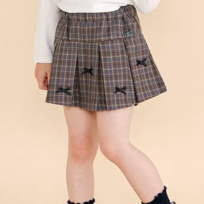 プリーツチェック柄スカパン(90~130cm)