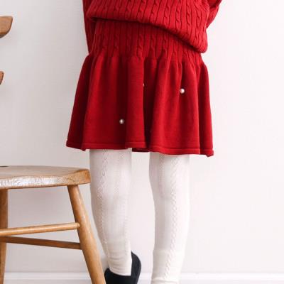 パール風ビーズ付きフレアニットスカート(75~155cm)(SS(75-95cm 