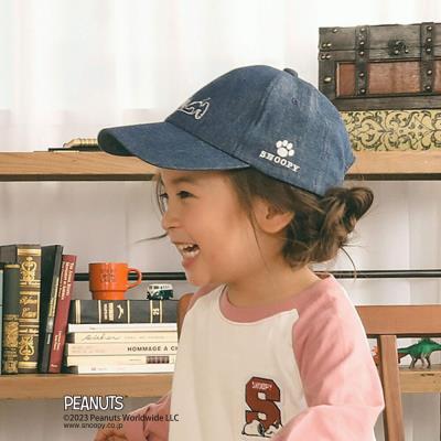 【PEANUTS×SLAP SLIP】スヌーピー刺しゅうスナップバックボタンキャップ(52~54cm)