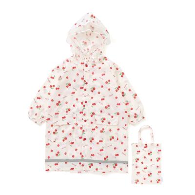 【お揃い】収納トートバッグ付フルーツコスメおもちゃクマさんいろんな総柄レインコート(95~135cm)