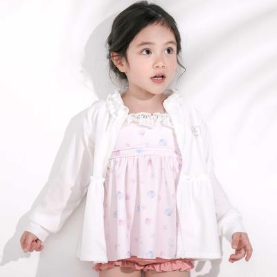 フルジップフリル襟ラッシュガード(90~130cm)(90cm ホワイト): グッズ