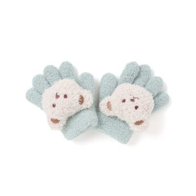 クマさんフェイス付きもこもこ手袋