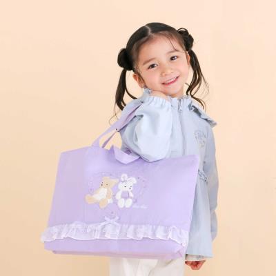 クマウサギアニマルキラキラシフォンフリル付きリバーシブルレッスンバッグ