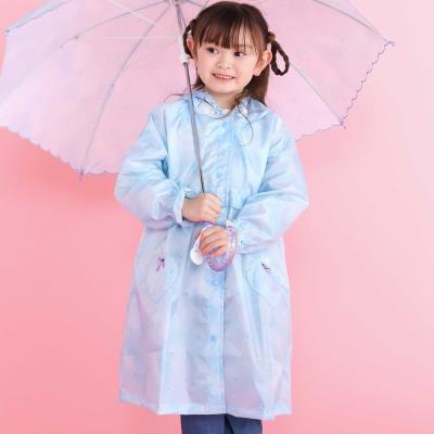 【お揃い】ハートキラキラプリント総柄レース手提げ袋付きレインコート(95~135cm)