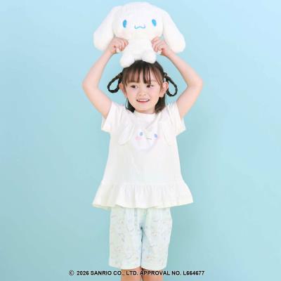 【シナモロール/ポムポムプリン×SLAPSLIP】耳付きモチーフ半袖パジャマ(90~130cm)