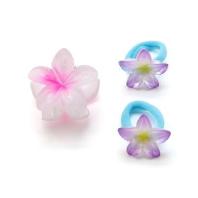 ハイビスカスヘアクリップ＋ヘアゴム3点セット