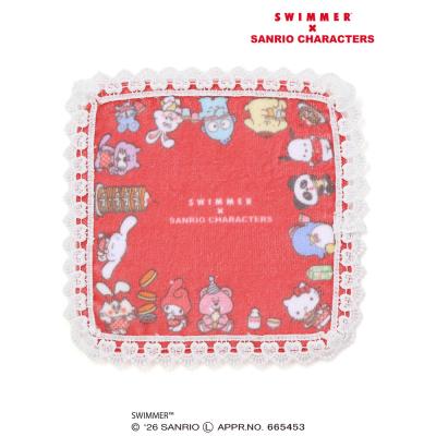 【SWIMMERｘサンリオキャラクターズｘSLAPSLIP】レース付きハンカチ