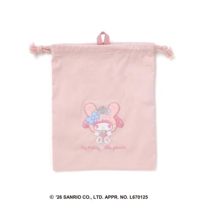 【サンリオキャラクターズｘSLAPSLIP】モチーフパッチ刺しゅう巾着