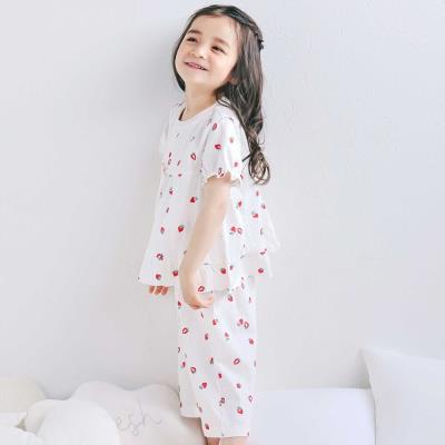 イチゴリボン恐竜クマ総柄半袖パジャマ(80~130cm)