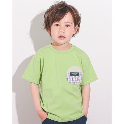 丸 ポケット モササウルス 恐竜 海の生き物 Tシャツ (80~130cm)(80cm