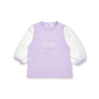 パールレースパフスリーブ7分袖Tシャツ(90~140cm)