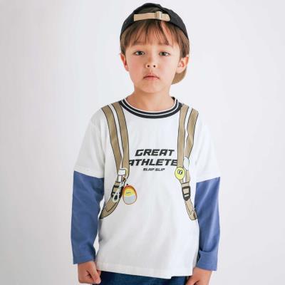 重ね着風リュックプリントTシャツ(80~130cm)