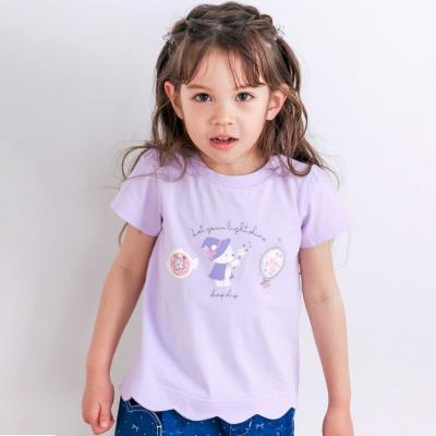 【お揃い】アニマルキラキラパッチ裾スカラップTシャツ(80~130cm)