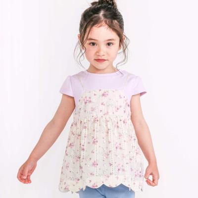花柄レースキャミソールドッキングTシャツ(80~130cm)(80cm