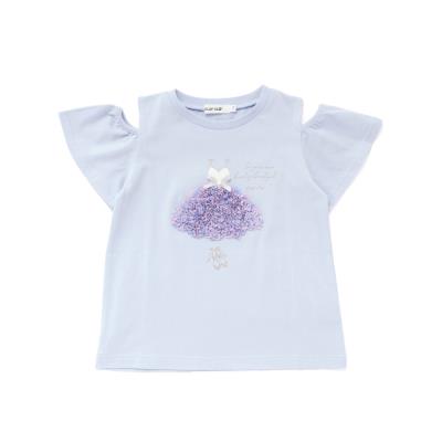 【接触冷感】カラフルシフォンバレリーナモチーフ肩見せTシャツ(80~130cm)