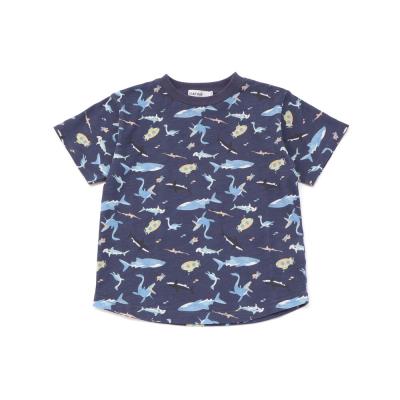【吸汗速乾】ビーチ海総柄半袖Tシャツ(80~130cm)