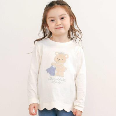 アニマルクマウサギイヌネコモチーフパッチ刺しゅう裾スカラップ