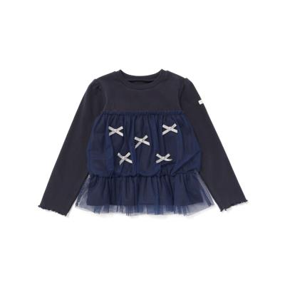 リボンいっぱいギャザーチュールドッキングトップス(90~130cm)