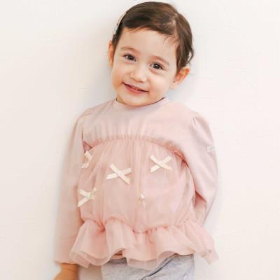 リボンいっぱいギャザーチュールドッキングトップス(90~130cm)