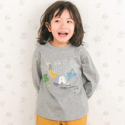 はたらくくるま恐竜みなとまち刺しゅう発砲プリントTシャツ(80~130cm)