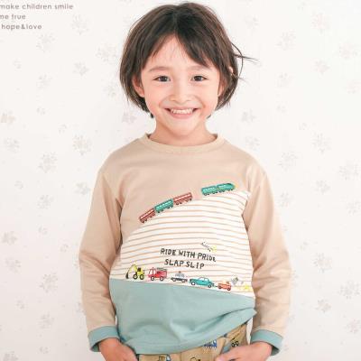 はたらくくるま電車ぐんぐんのぼるよ切り替えTシャツ(80~130cm)