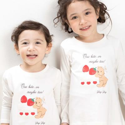 【スララク/防汚加工/オーガニックコットン】ときめき女の子長袖Tシャツ(80~130cm)