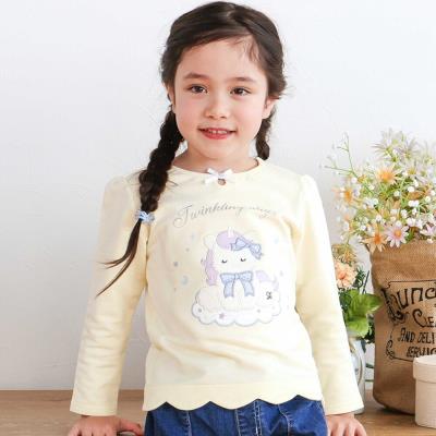 ユニコーンウサギアニマルモチーフ裾スカラップ長袖Tシャツ(80~130cm)