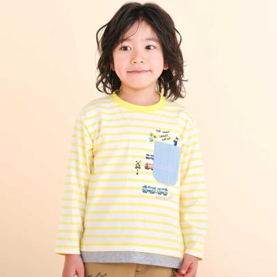 レイヤード風デニムポケット天竺長袖Ｔシャツ(80~130cm)