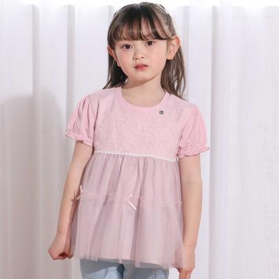 花柄チュールドッキング天竺Ｔシャツ(80~130cm)