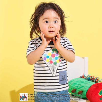 【絵本コラボ-はらぺこあおむし-】無地&ボーダー柄半袖Tシャツ(80~120cm)