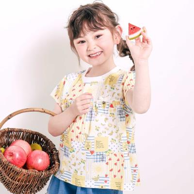 【お揃い】バルーン宝石アイス果物総柄プリントフレア半袖Tシャツ(80~130cm)